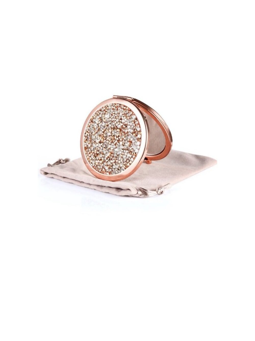 Compact Mirror Rose Gold Makeup 2.8"L x 2.8"W, Bling & Inspirational Quote